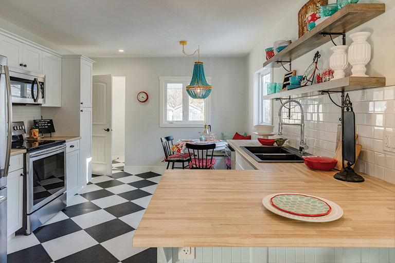 checkered kitchen